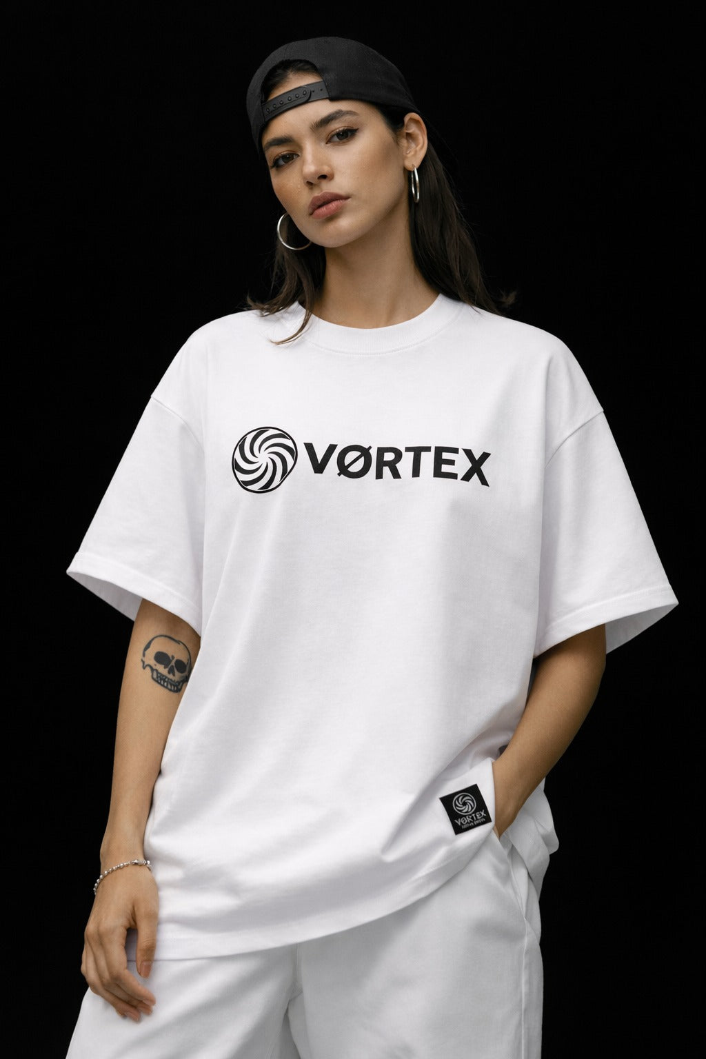 Camiseta oversize blanca VØRTEX - CLASSIC