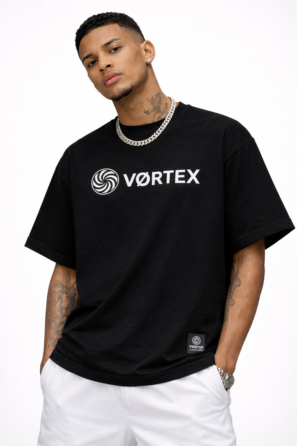 Camiseta oversize negra VØRTEX - CLASSIC